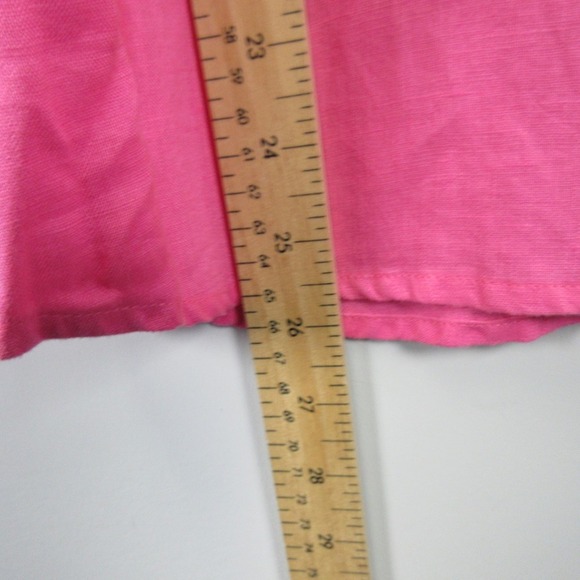 Habitat Button Down Shirt Women XL Pink 100% Linen Blouse Top Casual Preppy 236 - Picture 9 of 10
